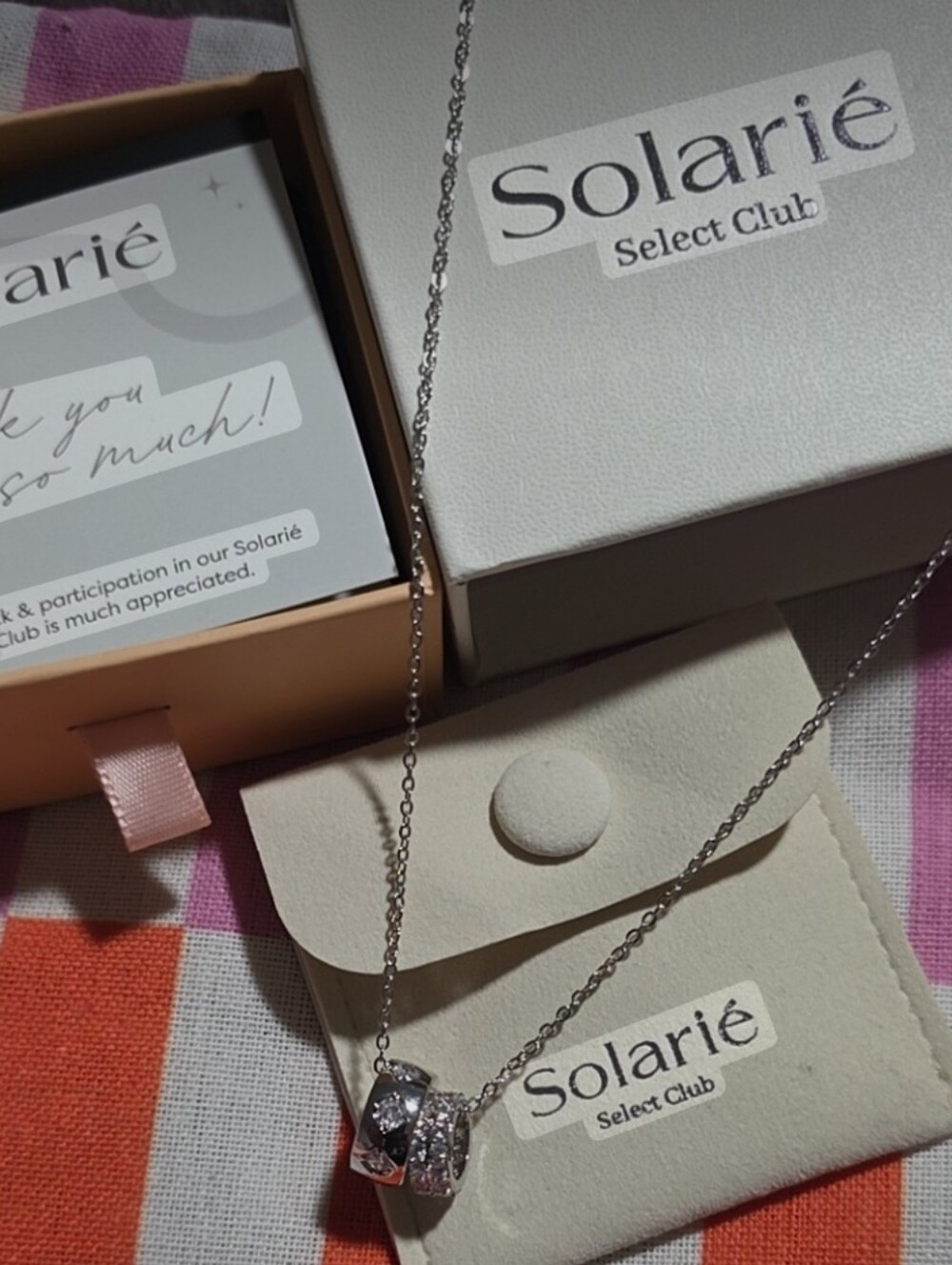 Solarié Select Club Tarnish-Free Stainless Steel Silver Slide Necklace NEW
